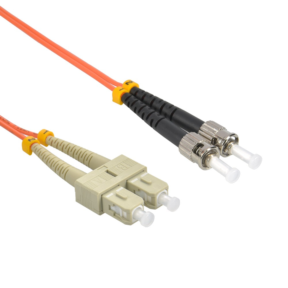 ST/UPC-SC/UPC OM1 Multimode Duplex OFNR 2.0mm Fiber Optic Patch Cable ST/UPC-SC/UPC OM1 Multimode Duplex OFNR 2.0mm Fiber Optic Patch Cable